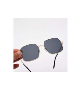 Oversized Cool Unisex Oversized Flat Top Sunglasses Square Aviator Shades - CW1943L6GHS $17.98