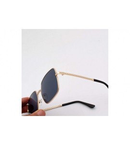 Oversized Cool Unisex Oversized Flat Top Sunglasses Square Aviator Shades - CW1943L6GHS $17.98