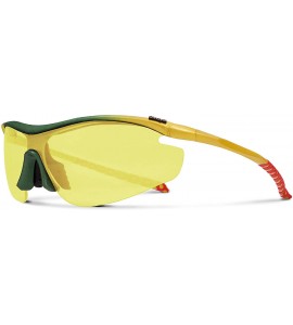 Sport Zeta Yellow Running Sunglasses with ZEISS P2140 Yellow Tri-flection Lenses - CO18KM8MK59 $32.47