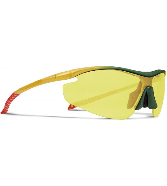 Sport Zeta Yellow Running Sunglasses with ZEISS P2140 Yellow Tri-flection Lenses - CO18KM8MK59 $32.47