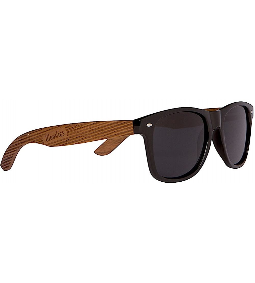 Wayfarer Walnut Wood Polarized Sunglasses with Chevy Bel-Air Style Engraving - C718E8X9M26 $52.06