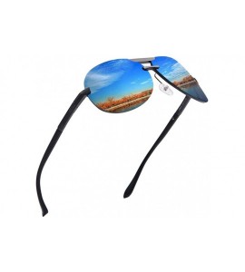 Aviator Classic Polarized Aviator Sunglasses for Men and Women 100% UV Protection - Gun Frame Blue Lens02 - C218H49MU89 $19.04