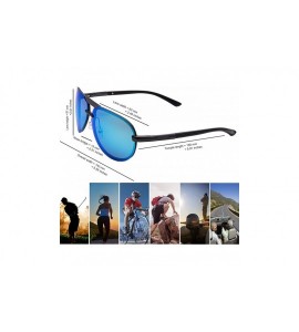 Aviator Classic Polarized Aviator Sunglasses for Men and Women 100% UV Protection - Gun Frame Blue Lens02 - C218H49MU89 $19.04