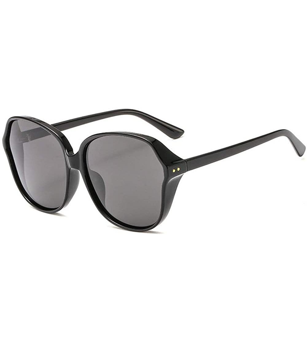 Oversized Oversized Sunglasses Designer Transparent Polarized - Black - CN18NILUTEH $25.21