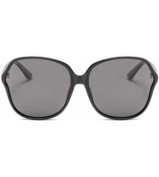 Oversized Oversized Sunglasses Designer Transparent Polarized - Black - CN18NILUTEH $25.21