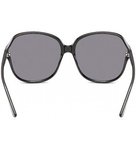 Oversized Oversized Sunglasses Designer Transparent Polarized - Black - CN18NILUTEH $25.21