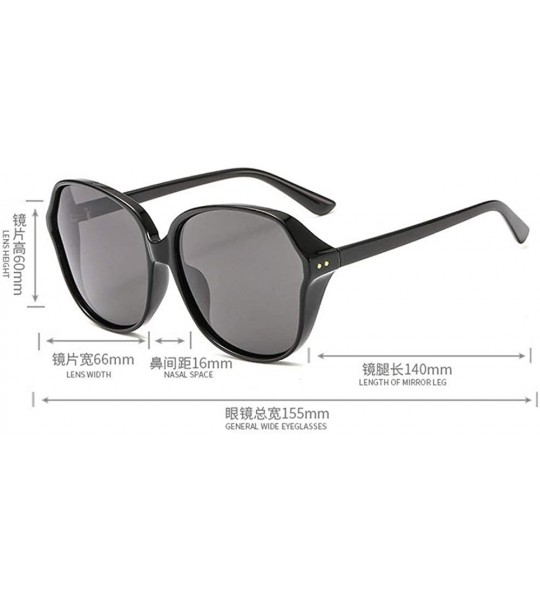 Oversized Oversized Sunglasses Designer Transparent Polarized - Black - CN18NILUTEH $25.21