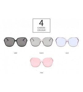 Oversized Oversized Sunglasses Designer Transparent Polarized - Black - CN18NILUTEH $25.21