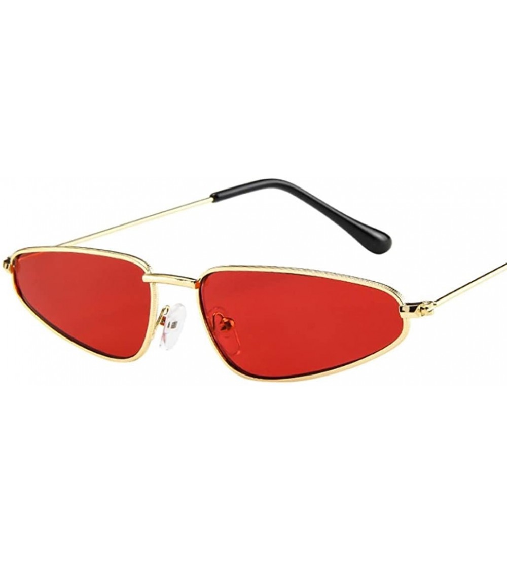 Goggle Women Ladies Small Frame Sunglasses Vintage Retro Oversize Cat Eye Sun Glasses - Red - CS18D2HWL4X $16.58