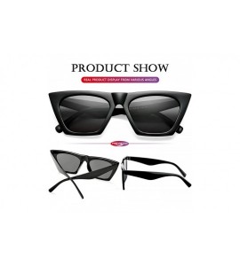 Wrap Women's Square Cat Eye Sunglasses Vintage Cateye Frame UV400 Protection Lens - A1 Black/Grey - CP18T8LRI80 $23.03