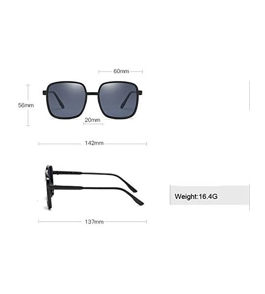 Square Square Sunglasses Ladies Transparent Gradient Sunglasses Big Frame Retro Glasses Women's Glasses - CJ198QLOCR9 $34.31