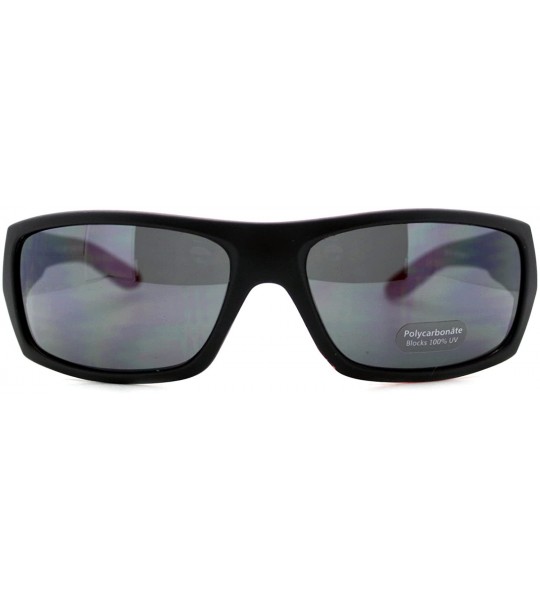 Rectangular Mens Classic Rectangular Frame Sunglasses Casual Stylish Shades UV 400 - Matte Black Red - CK18929E90Y $19.09