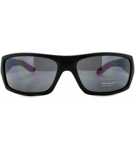 Rectangular Mens Classic Rectangular Frame Sunglasses Casual Stylish Shades UV 400 - Matte Black Red - CK18929E90Y $19.09