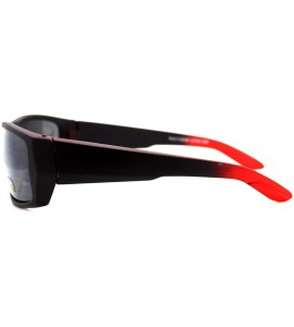 Rectangular Mens Classic Rectangular Frame Sunglasses Casual Stylish Shades UV 400 - Matte Black Red - CK18929E90Y $19.09