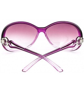 Oval UV400 Sunglasses for Women Vintage Big Frame Sun Glasses Ladies Shades - Light Purple - C219609XOY6 $30.57