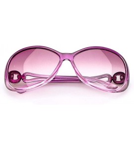 Oval UV400 Sunglasses for Women Vintage Big Frame Sun Glasses Ladies Shades - Light Purple - C219609XOY6 $30.57