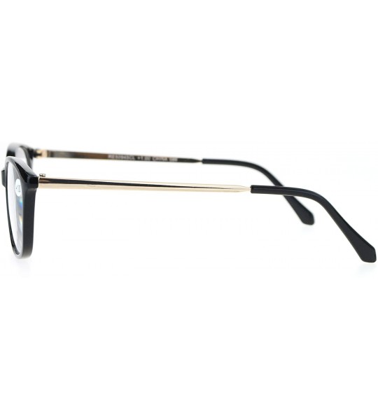 Rectangular Womens +1.0 Classic Narrow Rectangular Plastic Reading Glasses - Black Gold - CV12O6NW194 $19.41