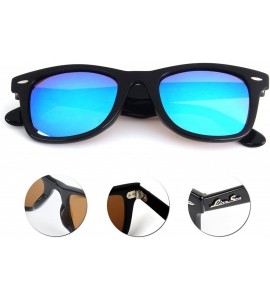 Wayfarer designer vintage retro acetate polarized women men sunglasses 2140H - Black Mirrored Blue - CQ12BKTUTCP $40.20