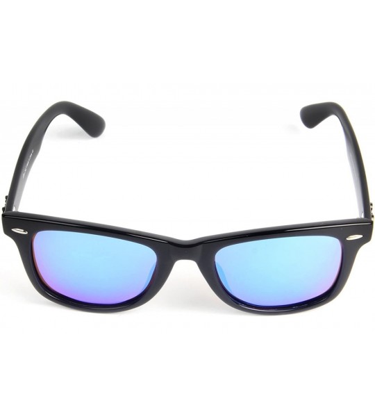 Wayfarer designer vintage retro acetate polarized women men sunglasses 2140H - Black Mirrored Blue - CQ12BKTUTCP $40.20