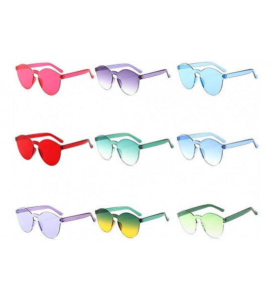 Round Unisex Fashion Candy Colors Round Outdoor Sunglasses Sunglasses - Rose Red - C9199LCKL0X $33.42