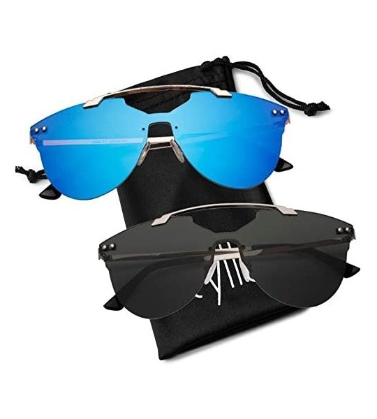 Square Men Women Sunglasses Square Blaze Double Bridge UV400 Protection Light Weight - CU18OHZE9LZ $17.50