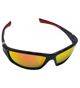 Rectangular Polarized Sunglasses Outdoor Motorcycle Baseball - Black&orange - CG19225Y6DE $19.39