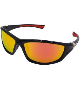 Rectangular Polarized Sunglasses Outdoor Motorcycle Baseball - Black&orange - CG19225Y6DE $19.39