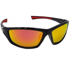 Rectangular Polarized Sunglasses Outdoor Motorcycle Baseball - Black&orange - CG19225Y6DE $19.39