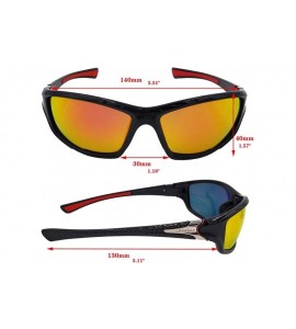 Rectangular Polarized Sunglasses Outdoor Motorcycle Baseball - Black&orange - CG19225Y6DE $19.39