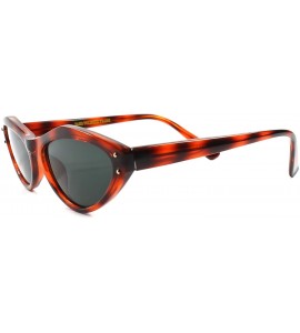Cat Eye Vintage Fashion Deadstock Rockabilly 80's Womens Cat Eye Sunglasses - Brown & Black - CN189RGIZL7 $27.47