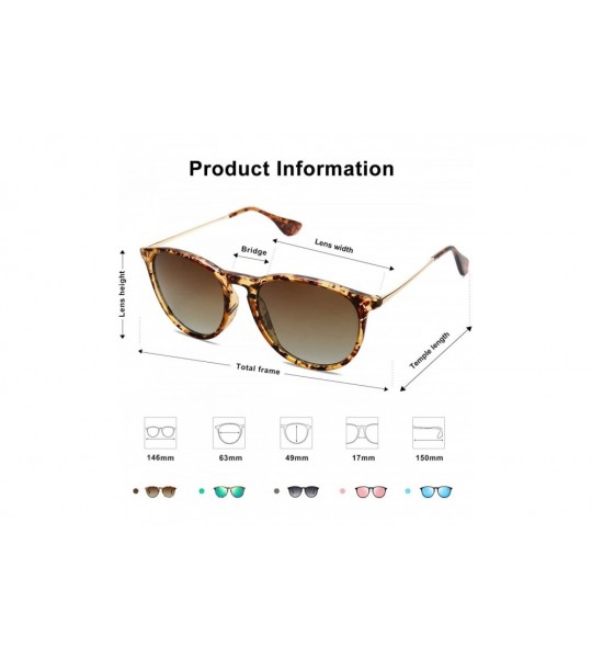 Sport Polarized Sunglasses for Women Men Round Classic Vintage Style SJ2091 - C1 Tortoise Frame/Gradient Brown Lens - CV193Y3...