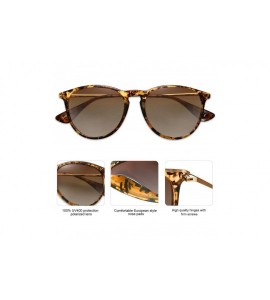 Sport Polarized Sunglasses for Women Men Round Classic Vintage Style SJ2091 - C1 Tortoise Frame/Gradient Brown Lens - CV193Y3...