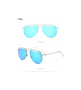 Shield 2017 Women Brand Designer Fashion Luxury Oversized Mirrored Sunglasses Flat Top - Blue - C1188TRDD0G $23.53