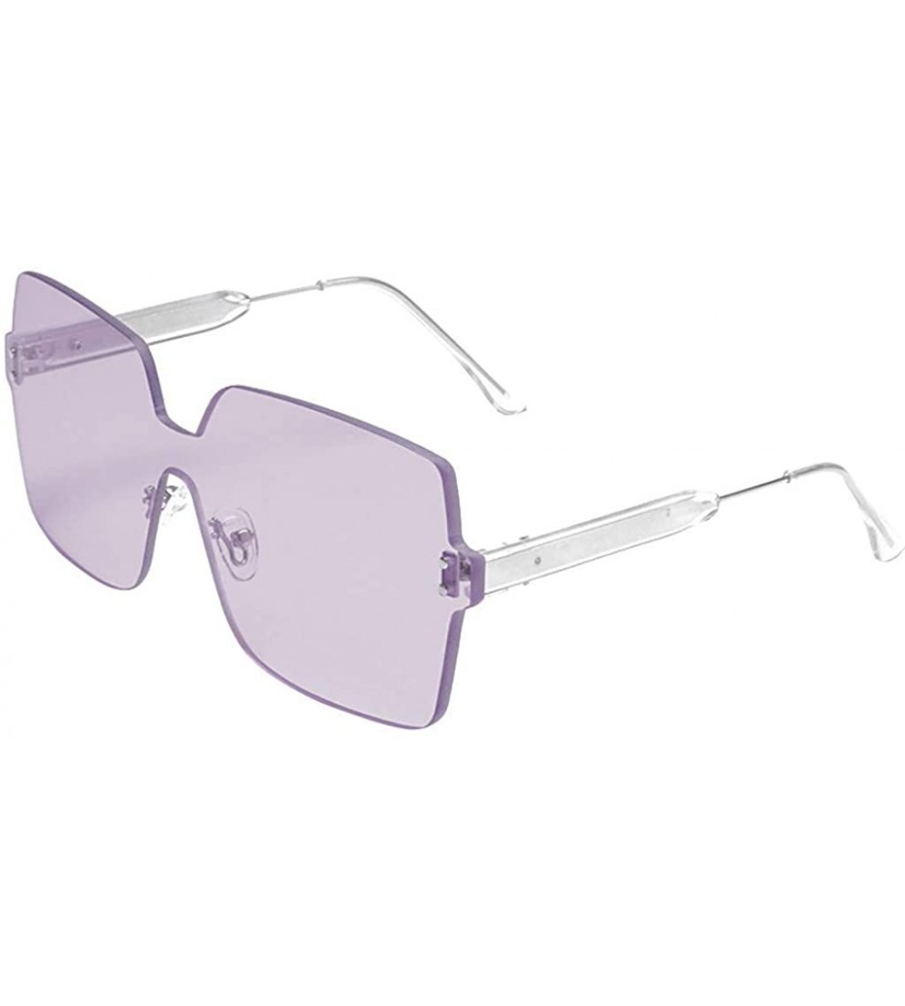 Semi-rimless Women Men Sunglasses Rimless Frame Colorful SunGlasses Fashion 2019 - B - C318NSLEHXW $18.28