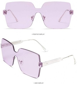 Semi-rimless Women Men Sunglasses Rimless Frame Colorful SunGlasses Fashion 2019 - B - C318NSLEHXW $18.28