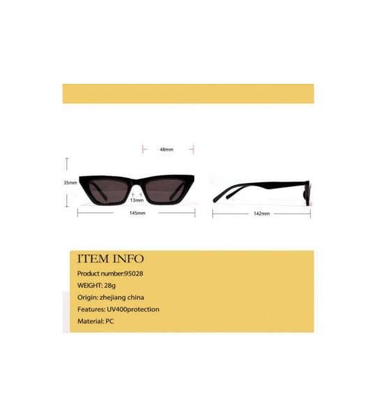 Square Fashion Cat Eye Sunglasses Women Men Square Frame Lens Sunglasses - CZ18AA83WAL $19.52