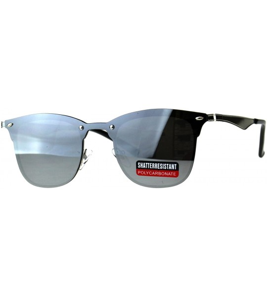 Rimless Color Mirror Rimless Hipster Half Rim Style Sunglasses - Silver - C518CSI9Q4G $22.84