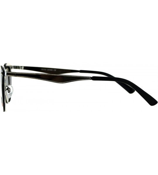 Rimless Color Mirror Rimless Hipster Half Rim Style Sunglasses - Silver - C518CSI9Q4G $22.84