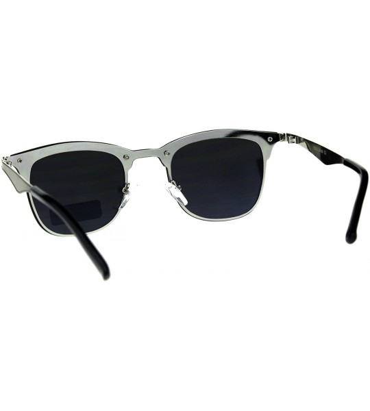 Rimless Color Mirror Rimless Hipster Half Rim Style Sunglasses - Silver - C518CSI9Q4G $22.84