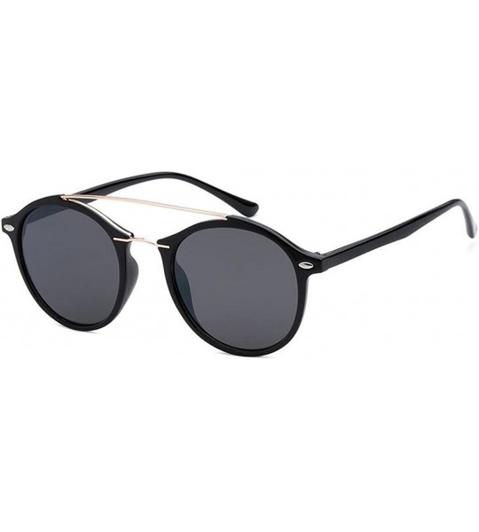 Round Round Brow Bar Sunglasses - Gold/Black - C518DNCGY3H $17.78