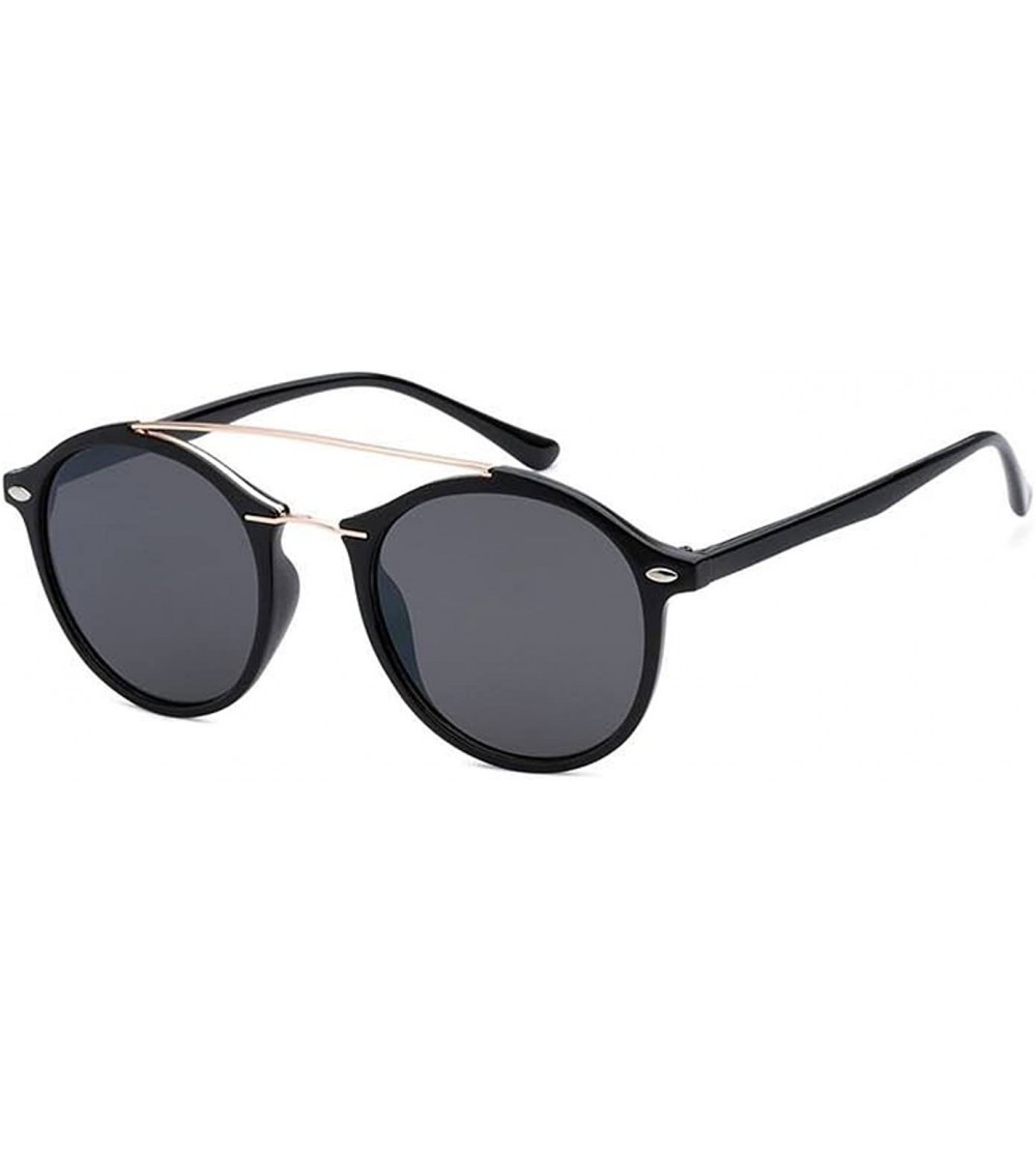 Round Round Brow Bar Sunglasses - Gold/Black - C518DNCGY3H $17.78