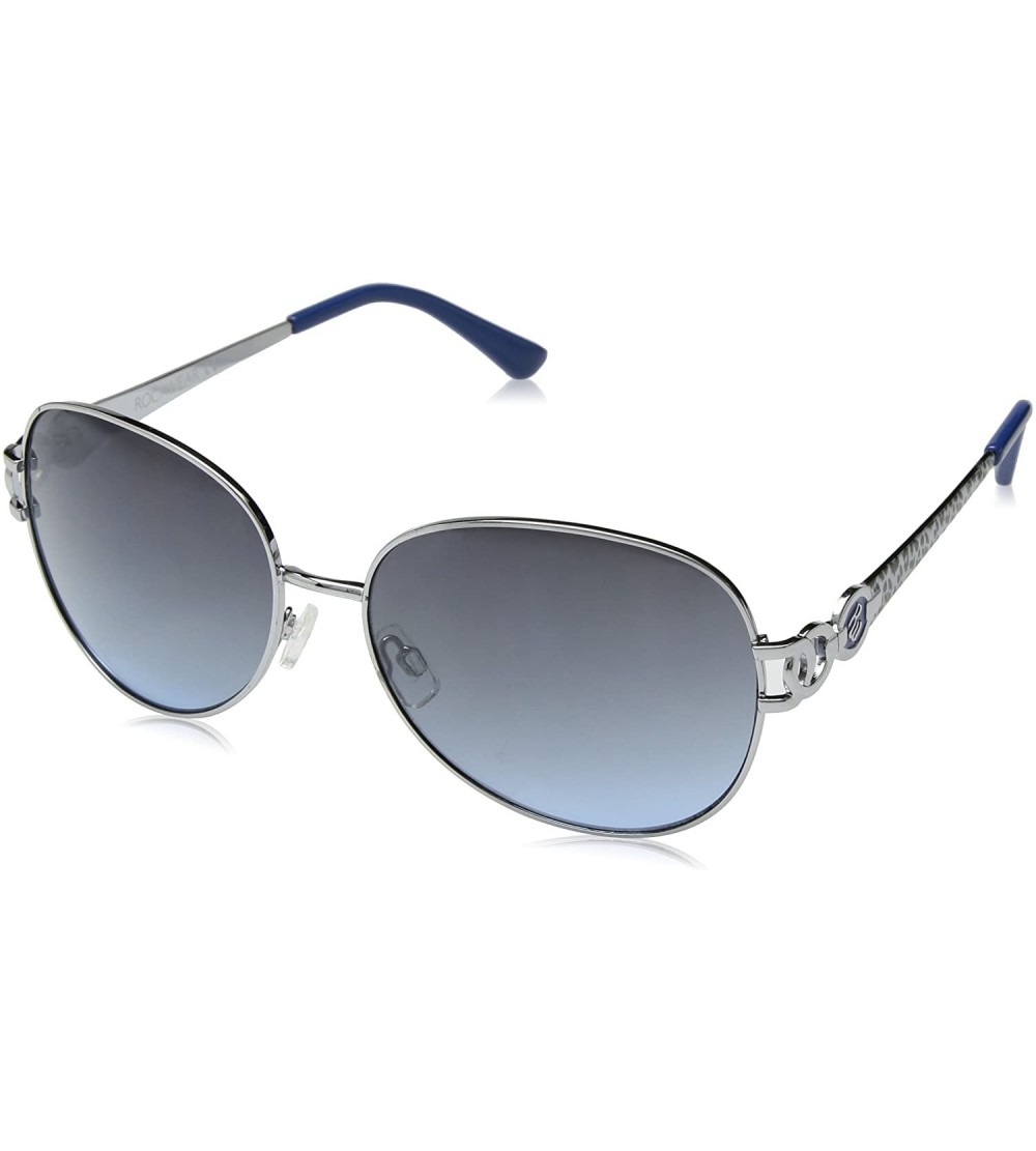 Oval Women's R568 Oval Sunglasses - Silver/Blue - C8129HH0L89 $81.67