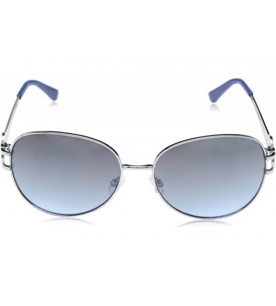 Oval Women's R568 Oval Sunglasses - Silver/Blue - C8129HH0L89 $81.67