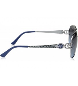 Oval Women's R568 Oval Sunglasses - Silver/Blue - C8129HH0L89 $81.67