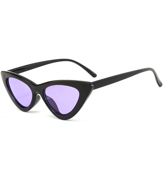 Cat Eye Sunglasses Triangle Vintage Glasses Female - Bgreen - CW18SSWI0G9 $21.49