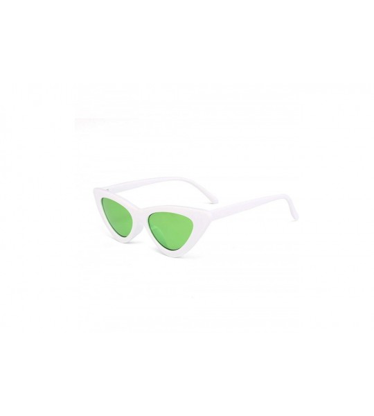 Cat Eye Sunglasses Triangle Vintage Glasses Female - Bgreen - CW18SSWI0G9 $21.49