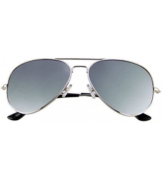 Oversized Metal Frame UV Protection Polarized Mirror Aviator Sunglasses LSP025 - Silver Frame Silver Lenses - CV12LIESJRT $31.49