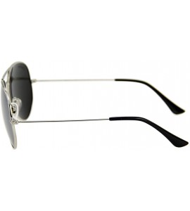 Oversized Metal Frame UV Protection Polarized Mirror Aviator Sunglasses LSP025 - Silver Frame Silver Lenses - CV12LIESJRT $31.49