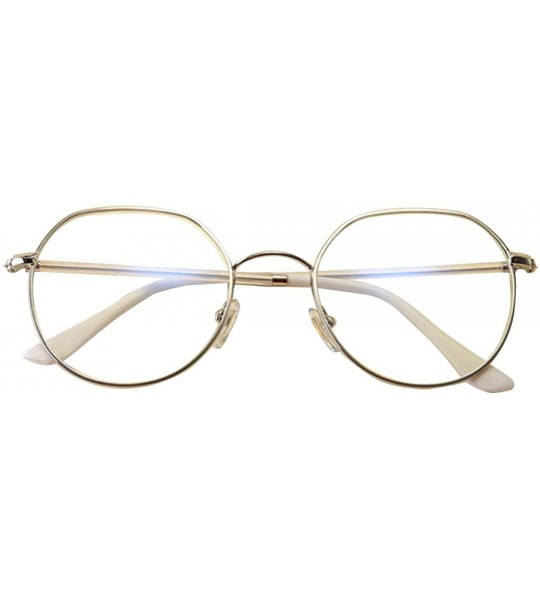 Oval Men women Vintage Classic Oval Frame Clear Lens Glasses - Silver - CT196XKYRH7 $21.24