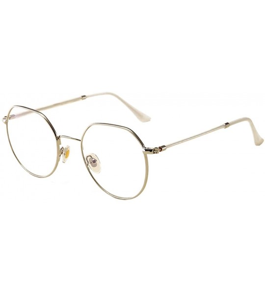 Oval Men women Vintage Classic Oval Frame Clear Lens Glasses - Silver - CT196XKYRH7 $21.24